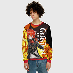 Свитшот мужской ДИЛЮК ПИРО ВЗРЫВ DILUC, цвет: 3D-красный — фото 2