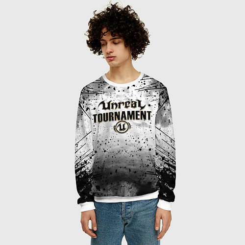 Мужской свитшот Unreal Tournament Нереальный Турнир / 3D-Белый – фото 3