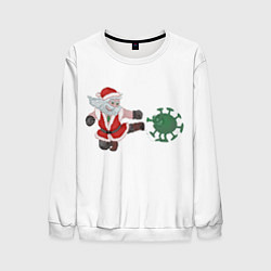 Свитшот мужской Дед Мороз Против Вируса, цвет: 3D-белый