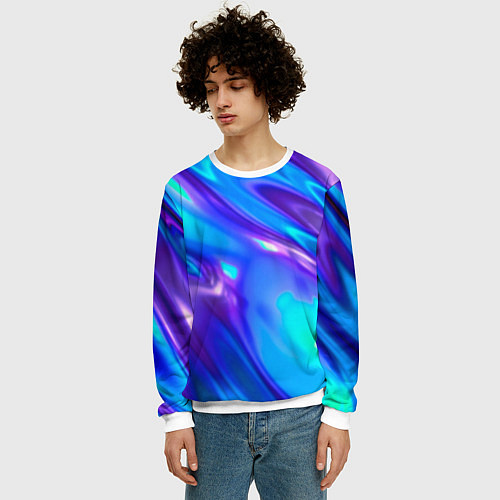 Мужской свитшот Neon Holographic / 3D-Белый – фото 3