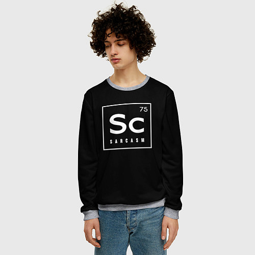 Мужской свитшот SC - SARCASM 75 САРКАЗМ / 3D-Меланж – фото 3