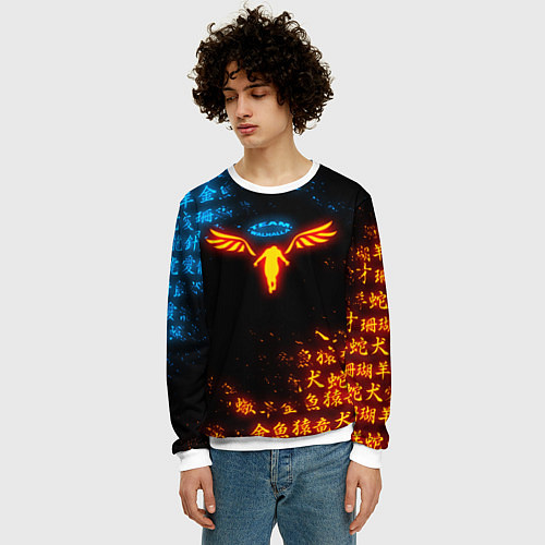 Мужской свитшот ОГНЕННЫЙ WALHALLA TEAM TOKYO REVENGERS / 3D-Белый – фото 3