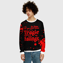 Свитшот мужской DARKEST DUNGEON RED, БРЫЗГИ КРОВИ, цвет: 3D-белый — фото 2