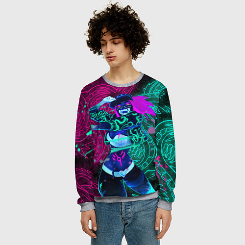 Мужской свитшот KDA NEON DRAGONS LEAGUE OF LEGENDS НЕОНОВЫЕ ДРАКОН / 3D-Меланж – фото 3