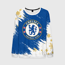 Свитшот мужской НОВОГОДНИЙ ЧЕЛСИ, CHELSEA НОВЫЙ ГОД, цвет: 3D-белый