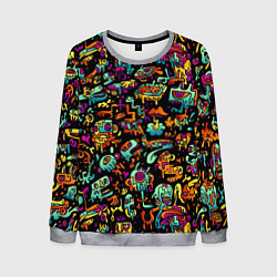 Свитшот мужской Monster World!, цвет: 3D-меланж