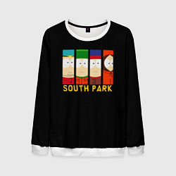 Свитшот мужской South Park - Южный парк главные герои, цвет: 3D-белый