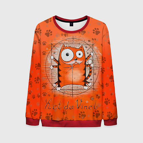 Мужской свитшот Kot da Vinci / 3D-Красный – фото 1