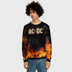 Свитшот мужской ACDC - Fire, цвет: 3D-черный — фото 2