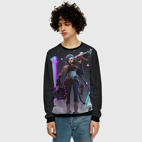 Мужской свитшот ARCANE JINX League Of Legends / 3D-Черный – фото 3