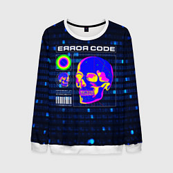 Свитшот мужской Error code: Hacker Хакер программист, цвет: 3D-белый