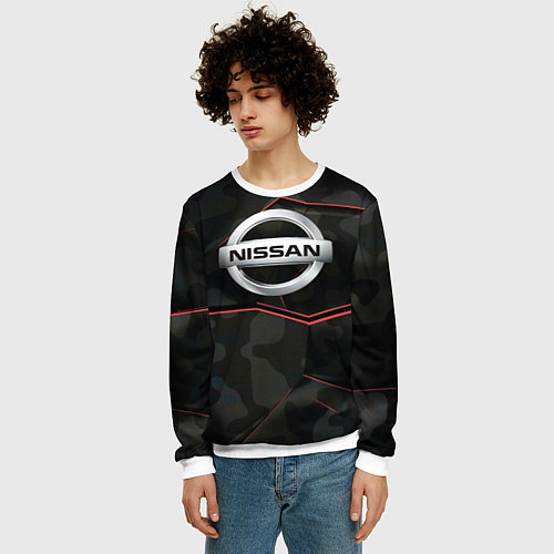 Мужской свитшот Nissan xtrail / 3D-Белый – фото 3