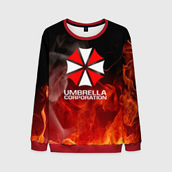 Свитшот мужской Umbrella Corporation пламя, цвет: 3D-красный