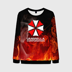 Свитшот мужской Umbrella Corporation пламя, цвет: 3D-черный