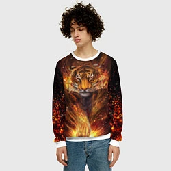 Свитшот мужской Огненный тигр Сила огня, цвет: 3D-белый — фото 2