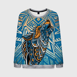 Свитшот мужской Синий волк в графике, цвет: 3D-меланж