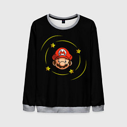 Свитшот мужской Звездочки вокруг Марио, цвет: 3D-меланж