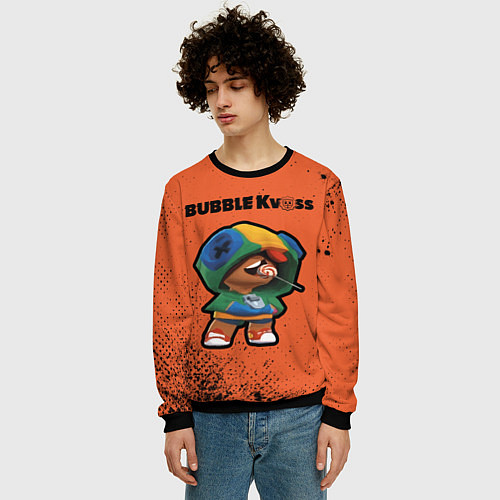 Мужской свитшот БАБЛ КВАС - БЛЕОН Арт / 3D-Черный – фото 3