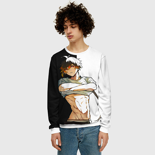 Мужской свитшот Чжун Ли в хорошей форме GENSHIN IMPACT / 3D-Белый – фото 3