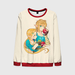 Свитшот мужской Линк и Зельда с яблоками, цвет: 3D-красный
