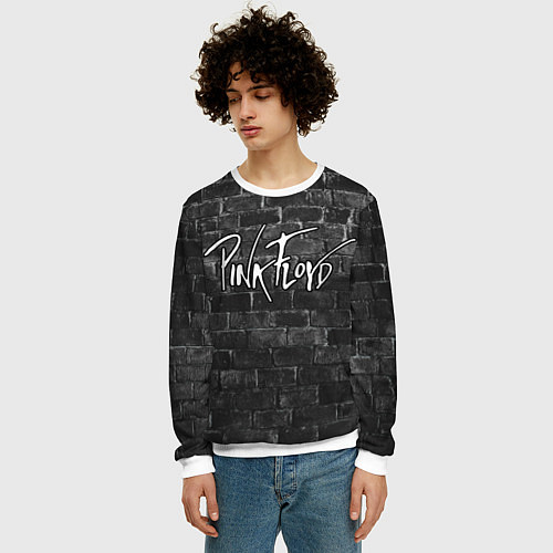 Мужской свитшот PINK FLOYD - ПИНК ФЛОЙД КИРПИЧНАЯ СТЕНА / 3D-Белый – фото 3