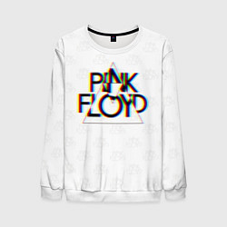 Свитшот мужской PINK FLOYD LOGO ПИНК ФЛОЙД ГЛИТЧ, цвет: 3D-белый