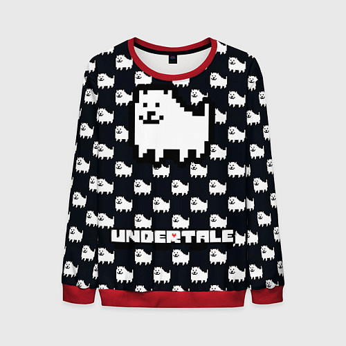 Мужской свитшот UNDERTALE DOG AND LOGO УНДЕРТАЛЕ / 3D-Красный – фото 1