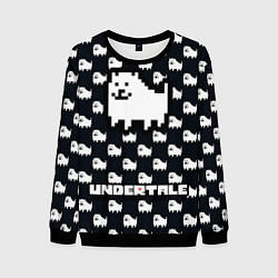 Свитшот мужской UNDERTALE DOG AND LOGO УНДЕРТАЛЕ, цвет: 3D-черный