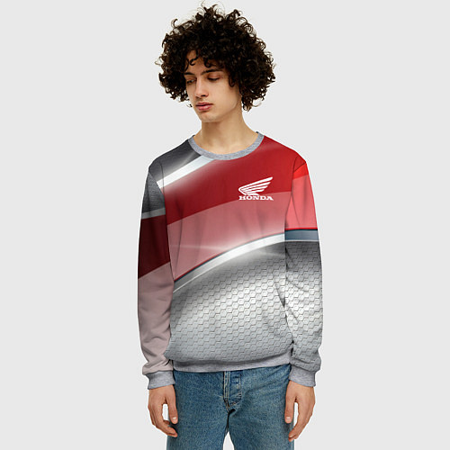 Мужской свитшот Honda Текстура / 3D-Меланж – фото 3