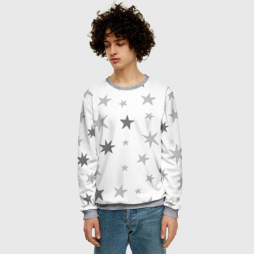 Мужской свитшот Звездочкиstars / 3D-Меланж – фото 3