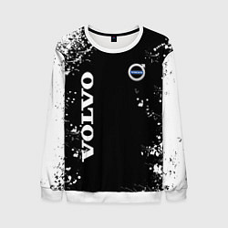 Свитшот мужской Volvo капли и брызги красок, цвет: 3D-белый