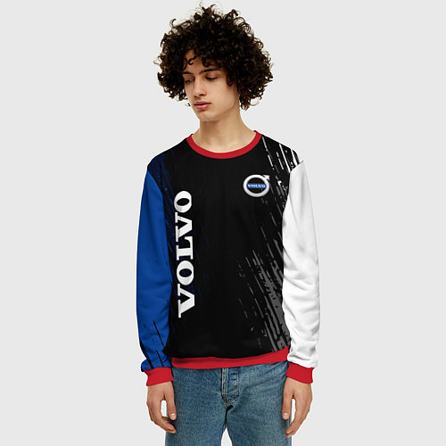 Мужской свитшот Volvo марка автомобиля / 3D-Красный – фото 3