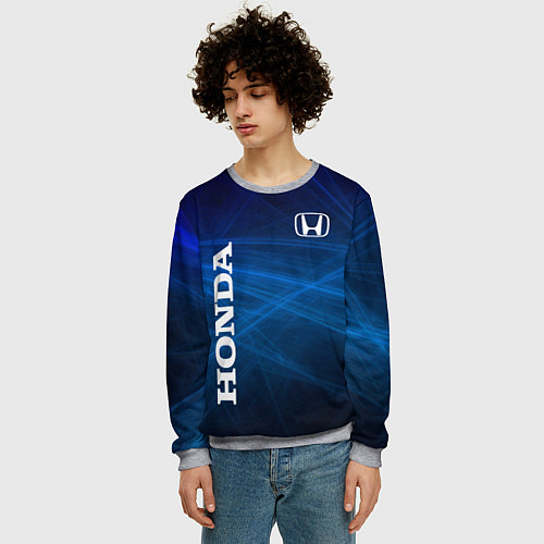 Мужской свитшот Honda - Blue / 3D-Меланж – фото 3