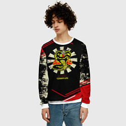 Свитшот мужской Кобра Кай Сериал Нетфликс Гранж, цвет: 3D-белый — фото 2