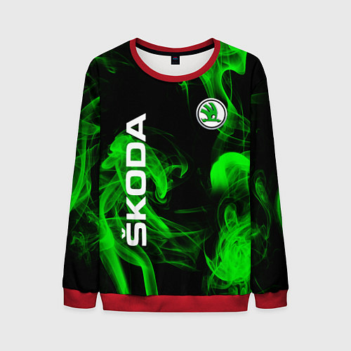Мужской свитшот Skoda: Green Smoke / 3D-Красный – фото 1