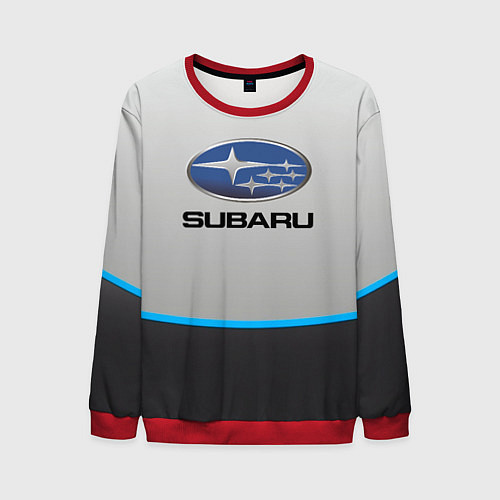 Мужской свитшот Subaru Неоновая полоса / 3D-Красный – фото 1
