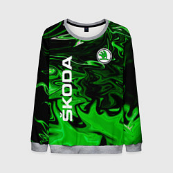 Свитшот мужской Skoda green sport, цвет: 3D-меланж