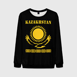 Свитшот мужской KAZAKHSTAN Казахстан, цвет: 3D-черный