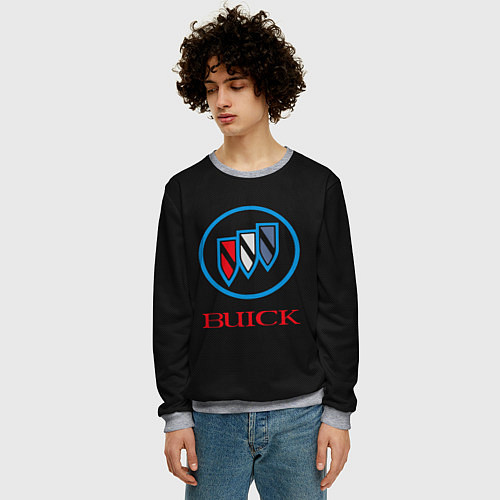 Мужской свитшот Buick Emblem Logo / 3D-Меланж – фото 3