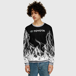 Свитшот мужской Toyota Молния с огнем, цвет: 3D-меланж — фото 2