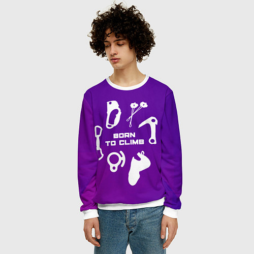 Мужской свитшот Рожден, чтобы лазить по скалам / 3D-Белый – фото 3