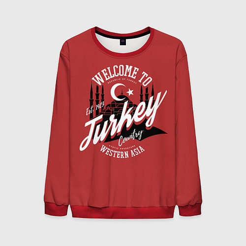 Мужской свитшот Турция - Turkey / 3D-Красный – фото 1