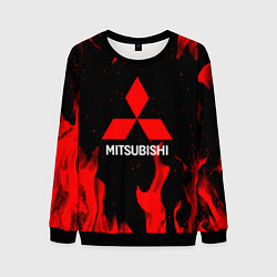Свитшот мужской Mitsubishi Red Fire, цвет: 3D-черный