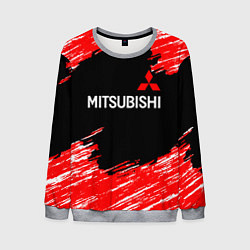 Свитшот мужской Mitsubishi размытые штрихи, цвет: 3D-меланж