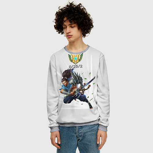 Мужской свитшот Yasuo Meme / 3D-Меланж – фото 3