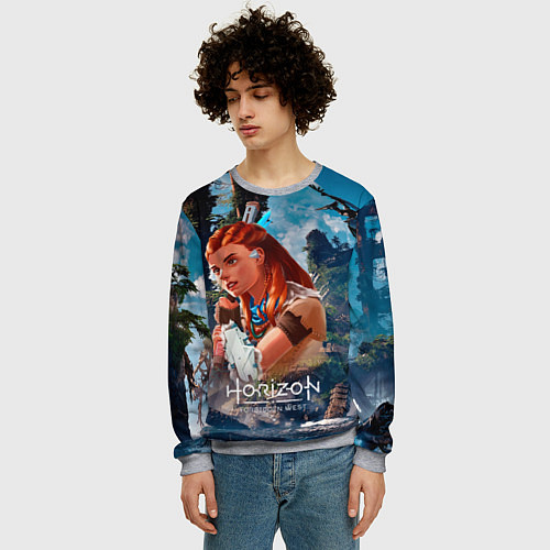 Мужской свитшот Aloy Horizon / 3D-Меланж – фото 3