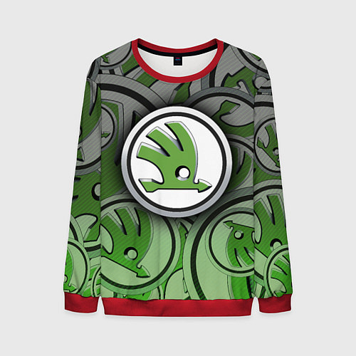 Мужской свитшот Skoda Carbone Pattern / 3D-Красный – фото 1
