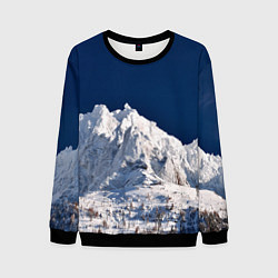Свитшот мужской Снежные горы, синие небо, цвет: 3D-черный
