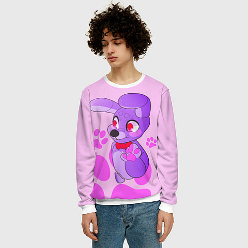 Мужской свитшот Bonnie the Rabbit UCN / 3D-Белый – фото 3