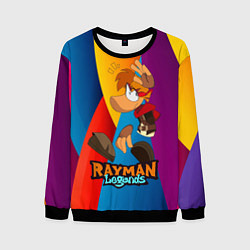 Свитшот мужской Rayman Радужный фон, цвет: 3D-черный